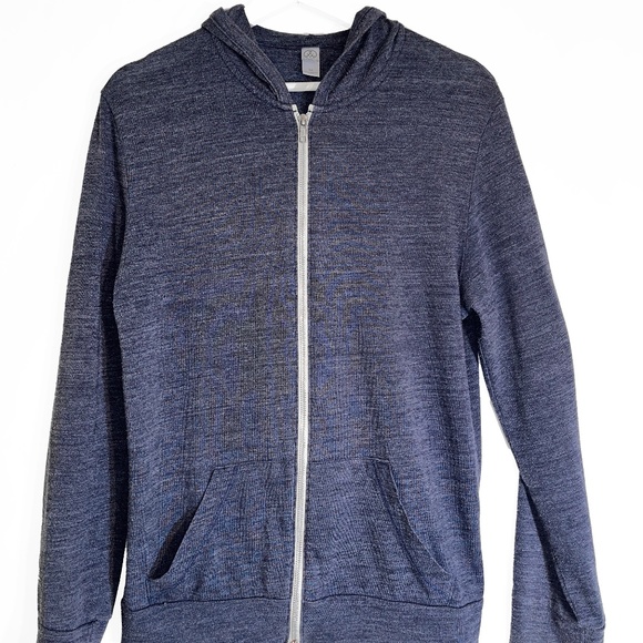 Alternative Apparel Other - Alternative Apparel Blue Heather Lightweight Zip Up Hoodie, Size M